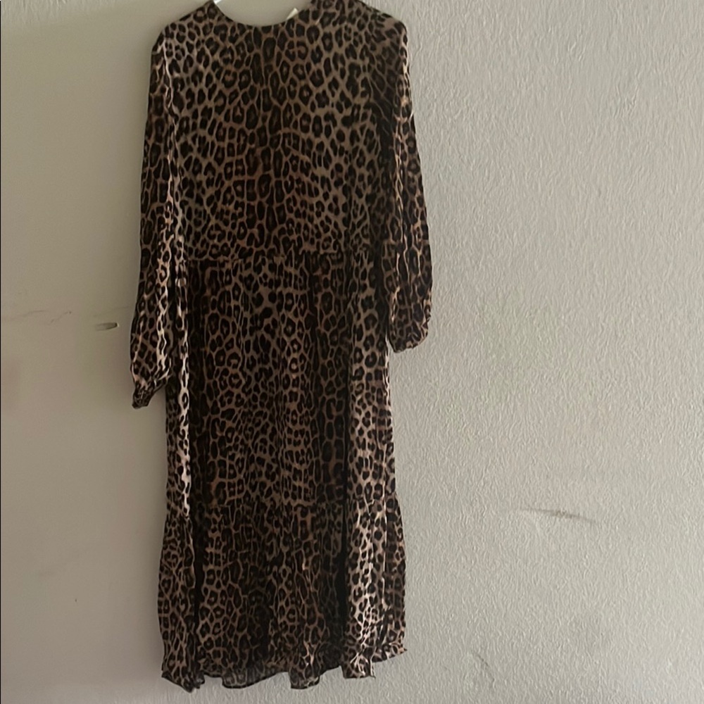 H&M Brown and Black Long Sleeve Sundress
